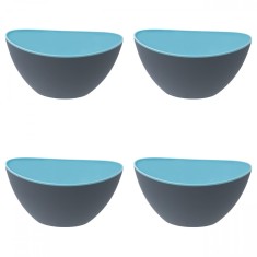 Set boluri, 4 piese, 330 ml, Plastic, Gri