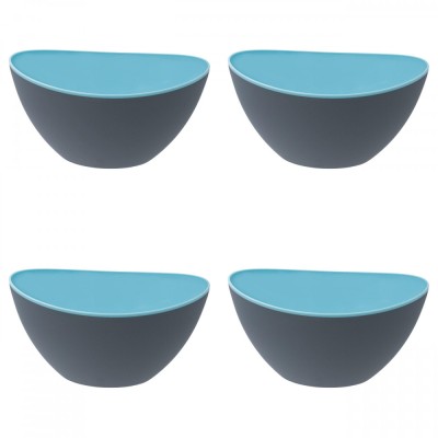 Set Boluri pentru Salata, 4 piese, 3.5 L, Plastic, Turcoaz foto