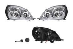 Set faruri tuning TOYOTA YARIS (XP10), 04.1999-03.2003, Taiwan, partea stanga+dreapta, H1+H1; manual; transparent, argintiu; foto