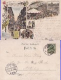Germania- Iarmaroc,carnaval -iudaica-litografie, rara-1894