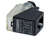 Conector cu valvă, mufă mamă, 3 pini, IP65, &icirc;n unghi