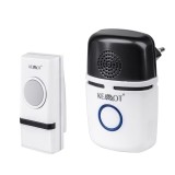 Sonerie Wireless Kemot, 100m, 48 melodii, volum reglabil, 230V, alb-negru, IP44
