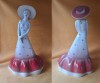 Fata cu palarie - produs vechi romanesc, anii 1970, era socialista, bibelou vechi, ceramica portelan Alba Iulia, piesa deosebita