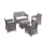 Set mobilier gradina Leziter Venus II Big pentru 5 persoane Rattan sintetic Cappuccino