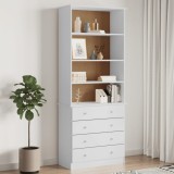 VidaXL Bibliotecă cu sertare &bdquo;ALTA&rdquo; alb 77x35x186,5 cm lemn masiv pin