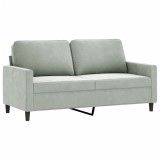 Cumpara ieftin Canapea cu 2 locuri, gri deschis, 140 cm, catifea