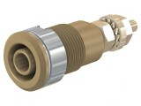 Soclu banană 4mm maro aurit cu izolație