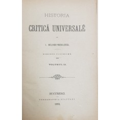 HISTORIA CRITICA UNIVERSALE de I. HELIADE - RADULESCU , SCRIERE POSTUMA , VOLUMUL II , 1892