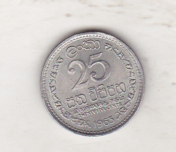 bnk mnd Sri Lanka 25 centi 1963 foto