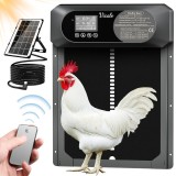 Ușă inteligentă automată coteț găini / păsări cu telecomandă și alimentare cu panou solar, Gaini