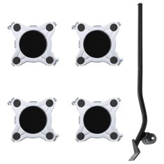 Gossi role pentru mobila, 4 buc., cu dispozitiv de ridicare, 15,5x15,5x5,5 cm, otel, 1000 kg