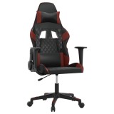 Cumpara ieftin Scaun de gaming de masaj, negru si rosu vin, piele ecologica