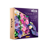 Set de modelaj in rama de lemn Wood &amp; Craft, 21 x 21 cm, +12 ani, Flowers 2, Okto