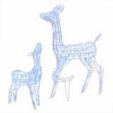 Decoratiune de Craciun familie reni 160 LED-uri albastru acril