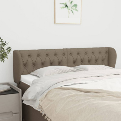 vidaXL Tăblie de pat cu aripioare gri taupe 147x23x78/88 cm textil foto
