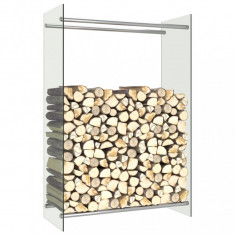 Rastel lemne de foc, transparent, 80 x 35 x 120 cm, sticla foto