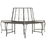 vidaXL Bancă de copac semicirculară pentru grădină, 160 cm, oțel 313034