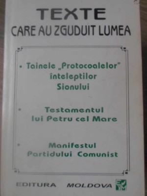 TEXTE CARE AU ZGUDUIT LUMEA: TAINELE PROTOCOALELOR INTELEPTILOR SIONULUI. TESTAMENTUL LUI PETRU CEL MARE. M-197110 foto
