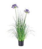 Cumpara ieftin Flori artificiale in ghiveci verzi mov 12,5 x 90 cm