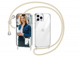 Husa cu snur Nupcknn pentru iPhone 15 Pro, transparenta - RESIGILAT