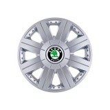 Set 4 capace roti Cosmos cromat R15, pentru gama auto Skoda, Autohelix MSA