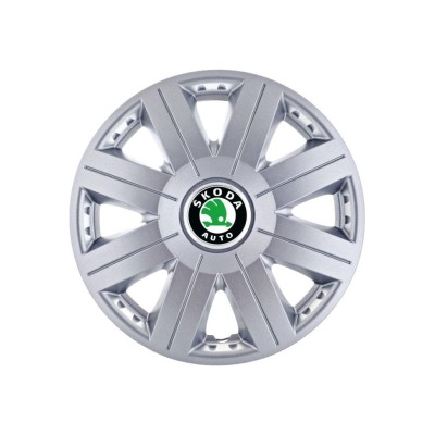 Set 4 capace roti Cosmos cromat R15, pentru gama auto Skoda foto