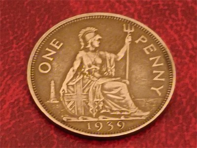 One 1 penny 1939 , stare aUNC [poze]. Discount conform descriere [10 - 20 %. Vezi descrierea.]. foto