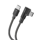 Cablu USB-C la USB-C Forcell F-Energy CC-1Deg QC4.0 PD 100W, 90 , 1.2m, Negru
