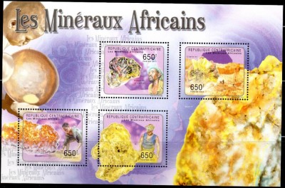 Centrafricana 2011, Minerale, bloc neuzat, MNH foto
