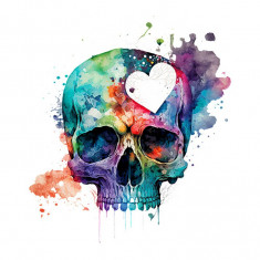 Sticker decorativ Skull Art, Multicolor, 62 cm, 5875ST