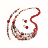 Set Diva din amazonit, coral și coral de bambus