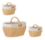 Cumpara ieftin Set 3 cosuri depozitare bej natur Alesha 26x20x15/21h (2); 46x32x24/33h