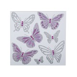 Autocolante de perete, Fluturi colorati cu glitter, 25x25 cm, ATU-088217, Oem