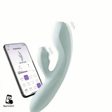 Vibrator Svakom Chika Iepuras - Silicon Lichid, Incalzire, 19cm, Reincarcabil USB, Gri