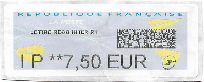 Franta - Timbru de automat, 2021 - circulat/uzat, nestampilat