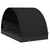 Sezlong 2 pers. acoperis rotund negru 211x112x140 cm poliratan