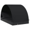 Sezlong 2 pers. acoperis rotund negru 211x112x140 cm poliratan