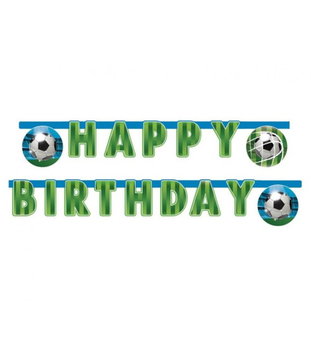 Ghirlanda banner Happy Birthday, model fotbal 200 cm