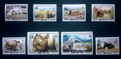 Mongolia 1998 animale domestice vite, fauna, serie 8v nestampilata foto