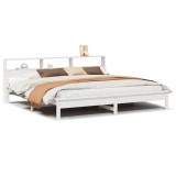 Cumpara ieftin Cadru de pat fara saltea, alb, 180x200 cm, lemn masiv pin