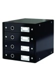 Suport documente cu 4 sertare negru Leitz Click &amp; Store