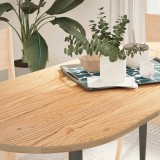 VidaXL Blat de masă 140x60x2 cm lemn masiv de stejar oval