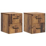 vidaXL Dulap de noapte suspendat 2 pcs Lemn vechi 34,5 x 33 x 40 cm 898992