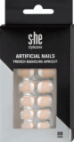 S-he colour&amp;style Unghii artificiale french apricot, 1 Set