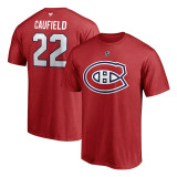 Montreal Canadiens tricou de bărbați Caufield #22 Authentic Stack Name &amp;amp; Number - M