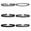 Set 6 Choker Catifea Neagra Dama, Coliere Fashion Negre cu Sistem de Inchidere Lobster