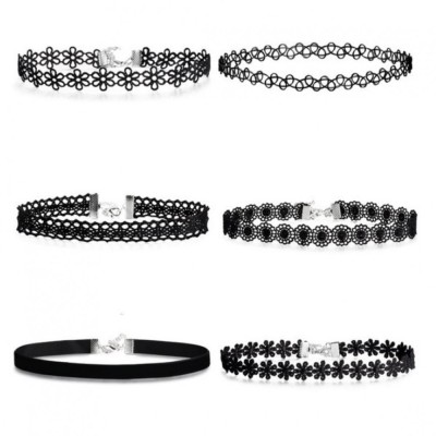 Set 6 choker OEM, Catifea, Negru foto