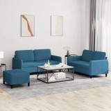 vidaXL Set de canapele, 3 piese, albastru, catifea