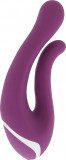 Vibrator Dublu Naghi No. 7, 10 Moduri Vibratii + 3 Viteze Rotatii, Silicon, USB, Violet, 16.5 cm