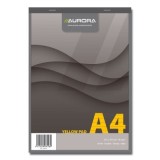 Blocnotes capsat, A4, 80 file - 80gsm, 4 perforatii, AURORA Office - dictando - hartie galbena
